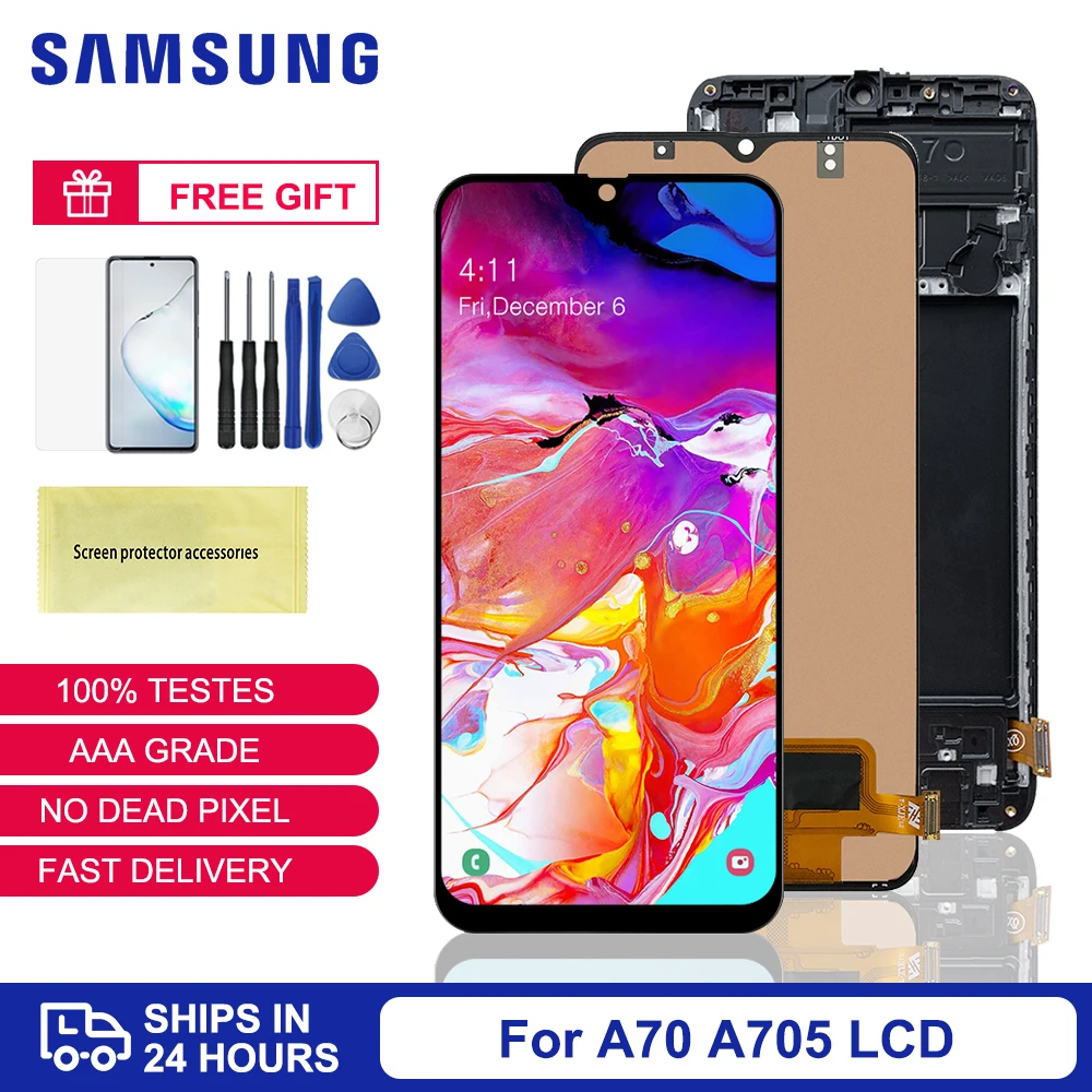100% тестирование A70 6 7 &quotЖК-дисплей для Samsung Galaxy A705 A705F SM-A705MN ЖК-дисплей сенсорный