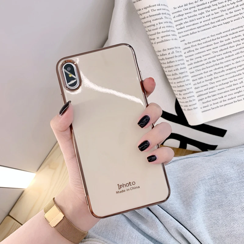 From Jenny простой покрытие для iPhone 11 Pro x xr xs max 6 6s 7 8 плюс сплошной цвет для мобильного телефона из ТПУ Мягкий защитный чехол - Цвет: Бежевый