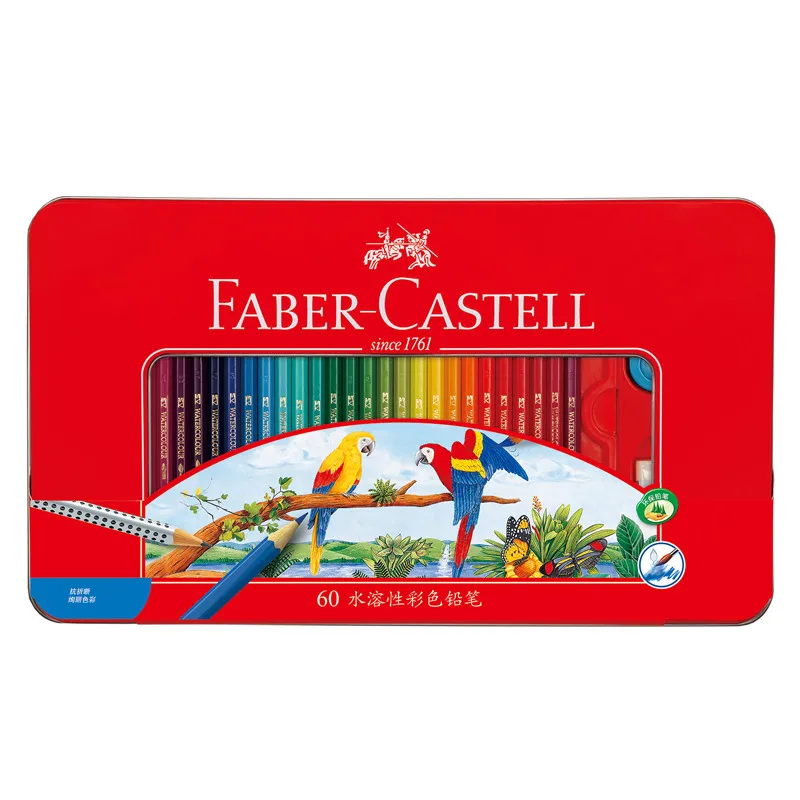 Faber Castell Watercolor Pencil 12/24/48/60/72 Tin Set Lapis De Cor Water  Soluble