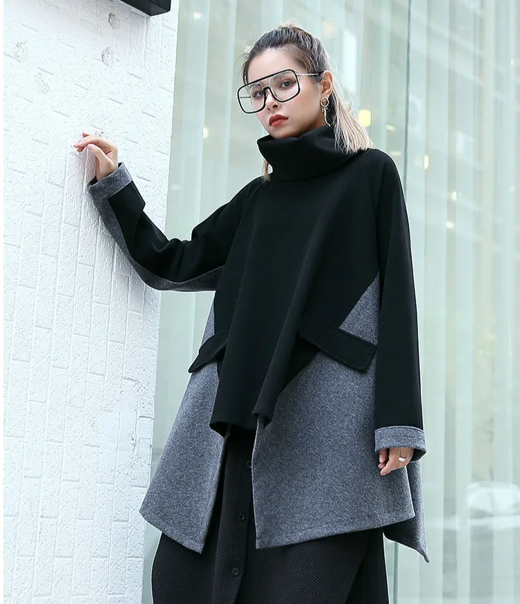 Max LuLu модные корейские осенние женские панк толстовки с капюшоном Женская водолазка Длинная толстовка винтажная Лоскутная Женская свободная одежда