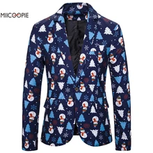 Miicoopie Мужской Блейзер модный Забавный рождественский стиль с принтом блейзер для мужчин