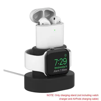 

2 In 1 Silicone Charge Stand Holder For Apple Watch Headphone Charging Station Dock For Airpod
