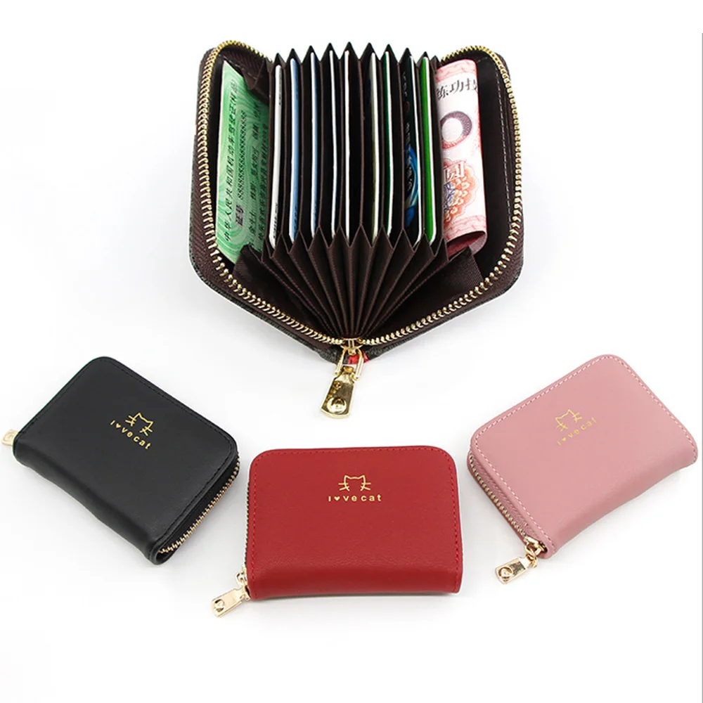 

2019 Mini Wallet Zipper Women Short Card Holder Wallet Small Womens wallets High Capacity Female Credit Card Holders Purses