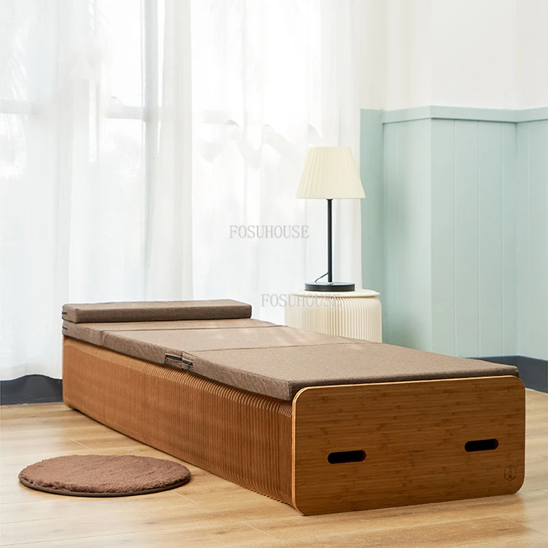 Foldable Bed Multifunctional Retractable Organ Kraft Paper Bed Invisible Office Lunch Break Livingroom Furnitue Hidden Beds