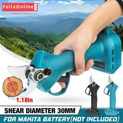 Tijeras de podar inalámbricas para Makita, de 28V podadora eléctrica y 30mm, para ramas, árboles frutales, bonsái, con batería