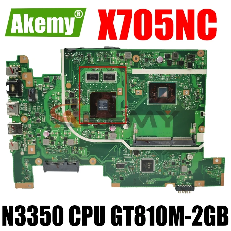 Akemy X705NC материнская плата для ноутбука ASUS VivoBook X705N оригинальная Intel Pentium N3350