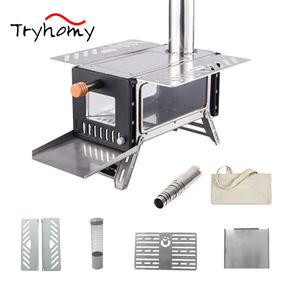 Portable Camping Tent Wood Burning Stove Ultralight Wood Stove With