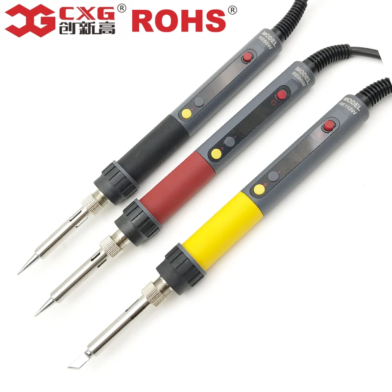 CXG ROHS RE60w/90 Вт/110 Вт ЖК-цифровой светодиодный регулируемый Электрический паяльник с европейской вилкой+ 10 шт. паяльных наконечников