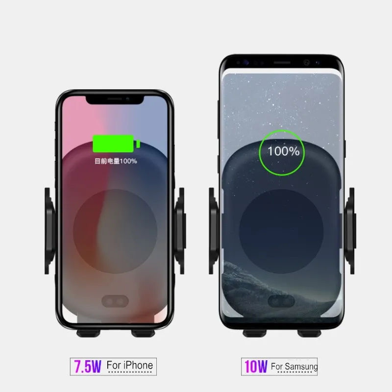 Автомобильное беспроводное зарядное устройство автоматический для iPhone XS X 8 samsung Note 9 S9 S8 инфракрасный датчик Беспроводное зарядное устройство присоска Быстрая зарядка