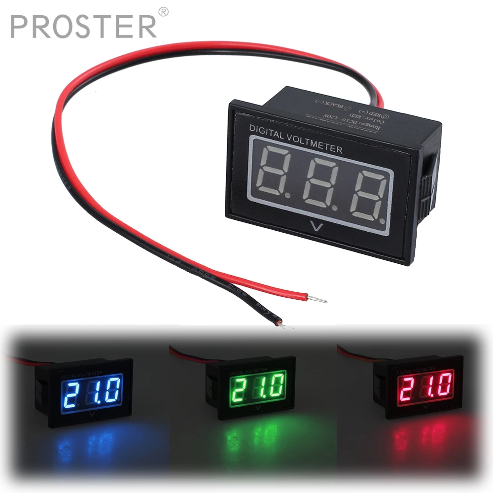 Proster 48V for Golf Cart Digital Volt Meter Battery Gauge Club Car LCD Voltmeter 15-120Volt Blue/Green/Red | Инструменты