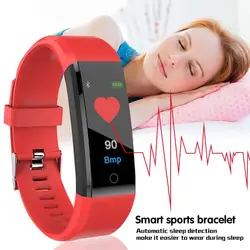 Reloj inteligente deportivo 115 Plus, pulsera de salud, control del ritmo cardíaco y de la presión sanguínea, rastreador de Fitness, resistente al agua, Bluetooth