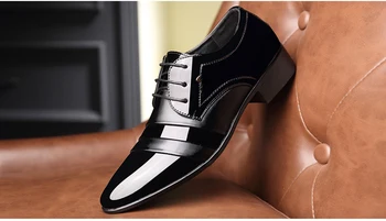 

Spring new men's shoes pointed super fiber leather British men's formal single shoes leather dress shoes breathable shoean