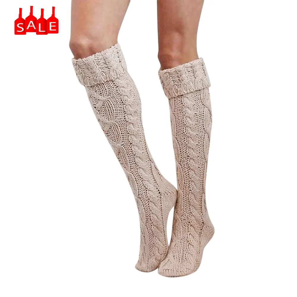 Зимние носки для девочек и женщин Meias, Гольфы выше колена длинные хлопковые теплые Дышащие носки эластичные носки# ZC