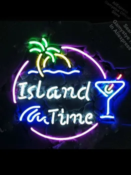 

Island Time Martini Palm Tree Neon Sign Handcrafted Neon Bulbs Sign Glass Personalized Custom Neon Light Signs for Store cubs
