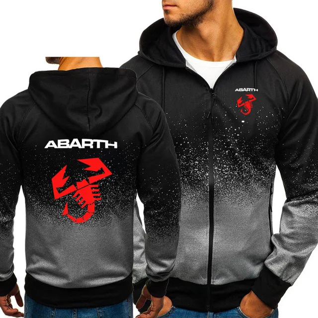

For ABARTH Logo Hoodies Fashion Zipper Pullover Clothing Cotton 3D Gradient Sweatshirt Karl for Abarth Cardigan Jackets Coats f