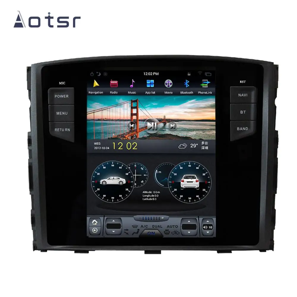 Aotsr Tesla 10," вертикальный экран Android 8,1 автомобильный dvd-плеер gps навигация для MITSUBISHI PAJERO V97 V93 Shogun Montero 2006