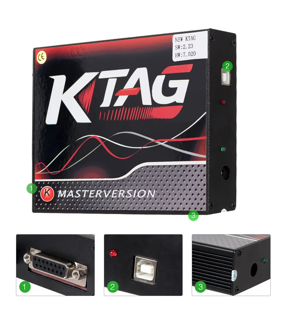 KTAG K-TAG V7.020 V2.23 2 светодиодный мастер версия без жетона лимит автомобиль/мотоцикл/грузовик ЭБУ Программирование FW V7.020 SW V2.23 функция BDM