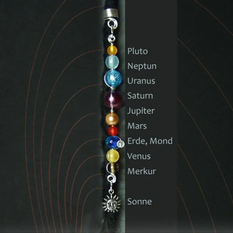 Universe Planet Space Heavenly Pendant Sun Moon Mars Venus Jupiter Neptune Uranus Saturn dread bead dreadlocks | Украшения и