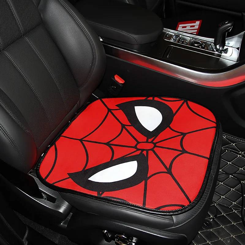 

1PC Car Seat Cover Spiderman Seat Cushion Protector The Avengers Ironman Captain America Soft Plush Auto Covers Car Accessories