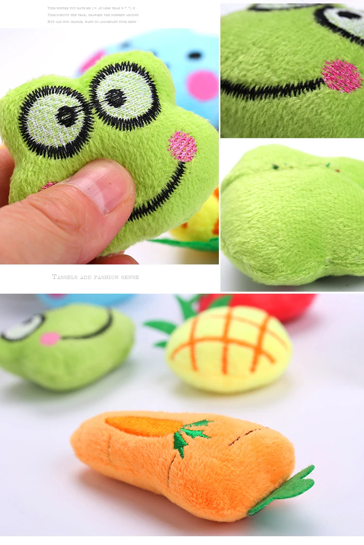 1pcs Cartoon Soft Catnip Toy Organic Catnip Filled Cat Toys Fruits & Animals Pet Interactive Toys Cat Teeth Grinding Toys
