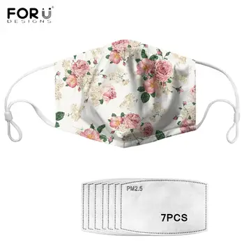 

FORUDESIGNS Real Dried Flowers Patterned Masques Mask Multi Use Shield Wind Face Cover Mouth Muffle Anti PM2.5 7 Filters Masks