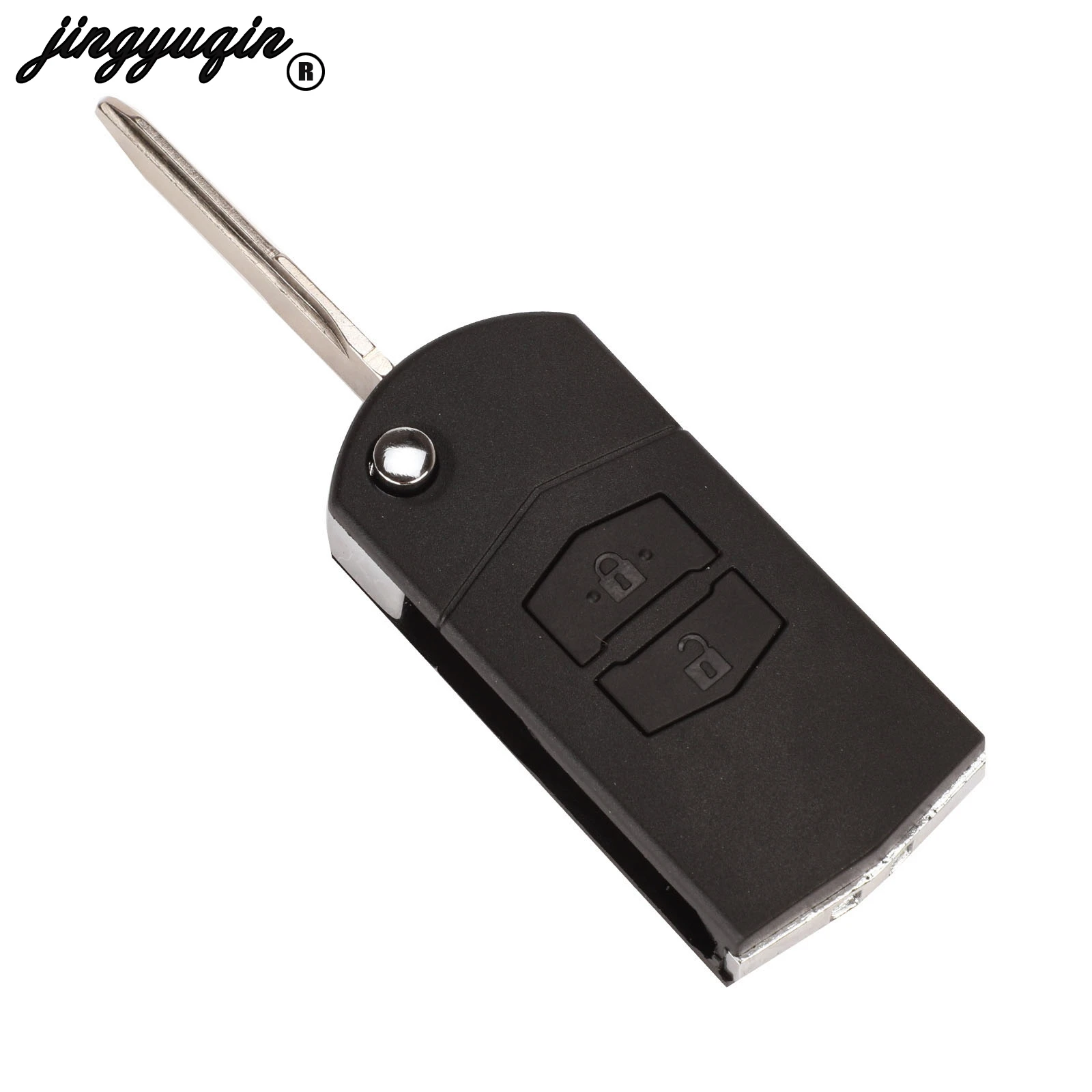 jingyuqin 10ps Modified 2 Buttons Flip Folding Car Remote Key FOB For Mazda 3 5 6 MPV Protege cx-5 Case Cover maz24