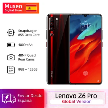 Перейти на Алиэкспресс и купить Глобальная версия смартфона Lenovo Z6 Pro 8 Гб 128 ГБ Восьмиядерный Snapdragon 855 6,39 дюймFHD задняя 48MP Quad Camera аккумулятор 4000 мАч