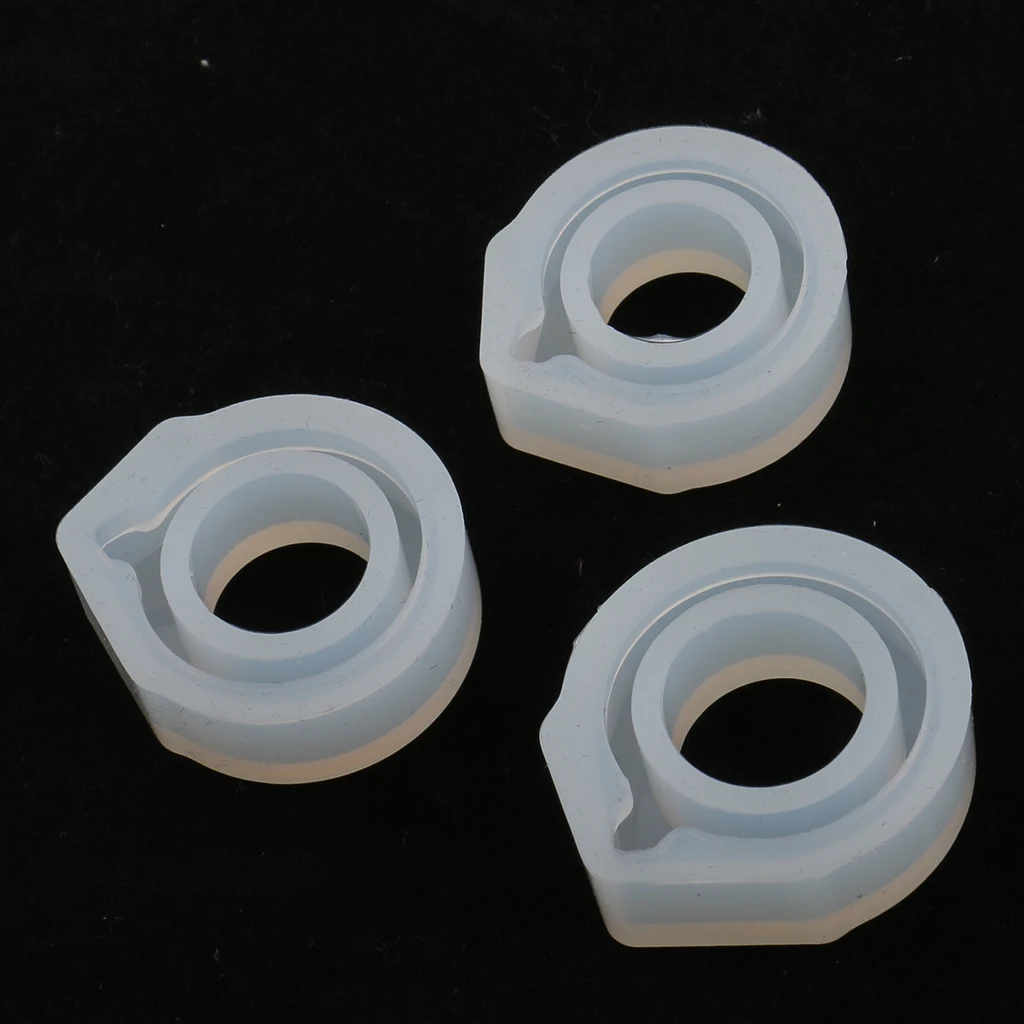 3 Pieces Assorted Round DIY Silicone Triangle Ring Mold Jewelry Making Craft