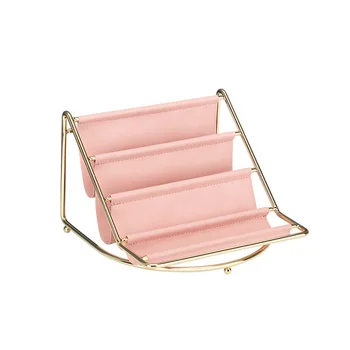 

PU Leather Large Capacity Storage Holder Nordic Style Daily Living Room Desktop Organizer Cosmetics Bedroom Multi Layer