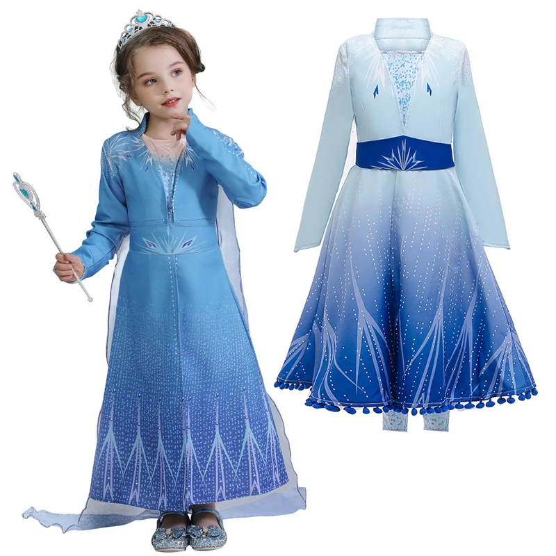 Платье для маленьких девочек с изображением Анны и Эльзы 2 костюм принцессы Косплэй одежда для детей ясельного возраста вечерние ролевых игр детская одежда красивые платья для девочек