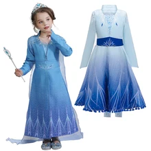 Платье для маленьких девочек с изображением Анны и Эльзы 2 костюм принцессы Косплэй одежда для детей ясельного возраста вечерние ролевых игр детская одежда красивые платья для девочек