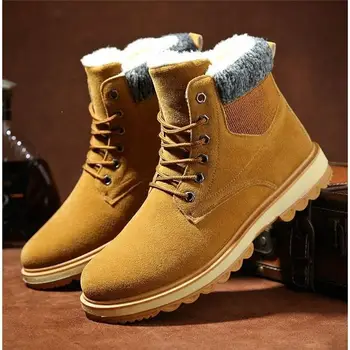 

High Quality Warm Mens Snow Boots Newest High Top Plus Velvet Warm Mens Winter Boots Youth Thickening Wild Warm Boots