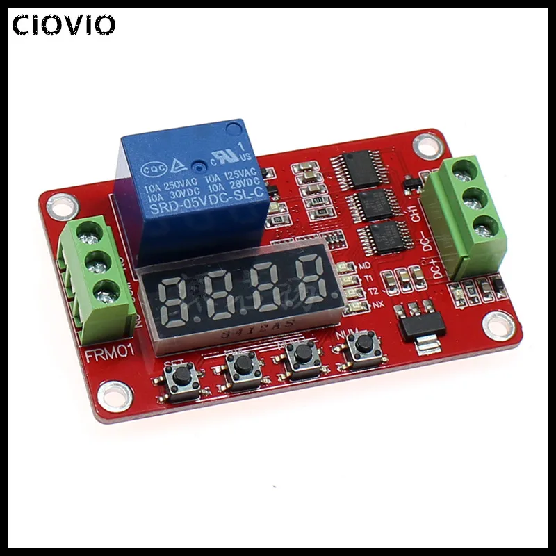 592 CIOVIO 1pcs FRM01 12V 1 Channel Multifunction Relay Module Loop Delay  Timer Switch  Self-Locking new original 5V 12V