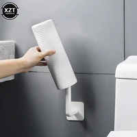 Tissue Hanger Storage Rack Kitchen Self-adhesive Accessories Under Cabinet Paper Roll Rack Towel Holder For Bathroom Toilet 1Pc 2