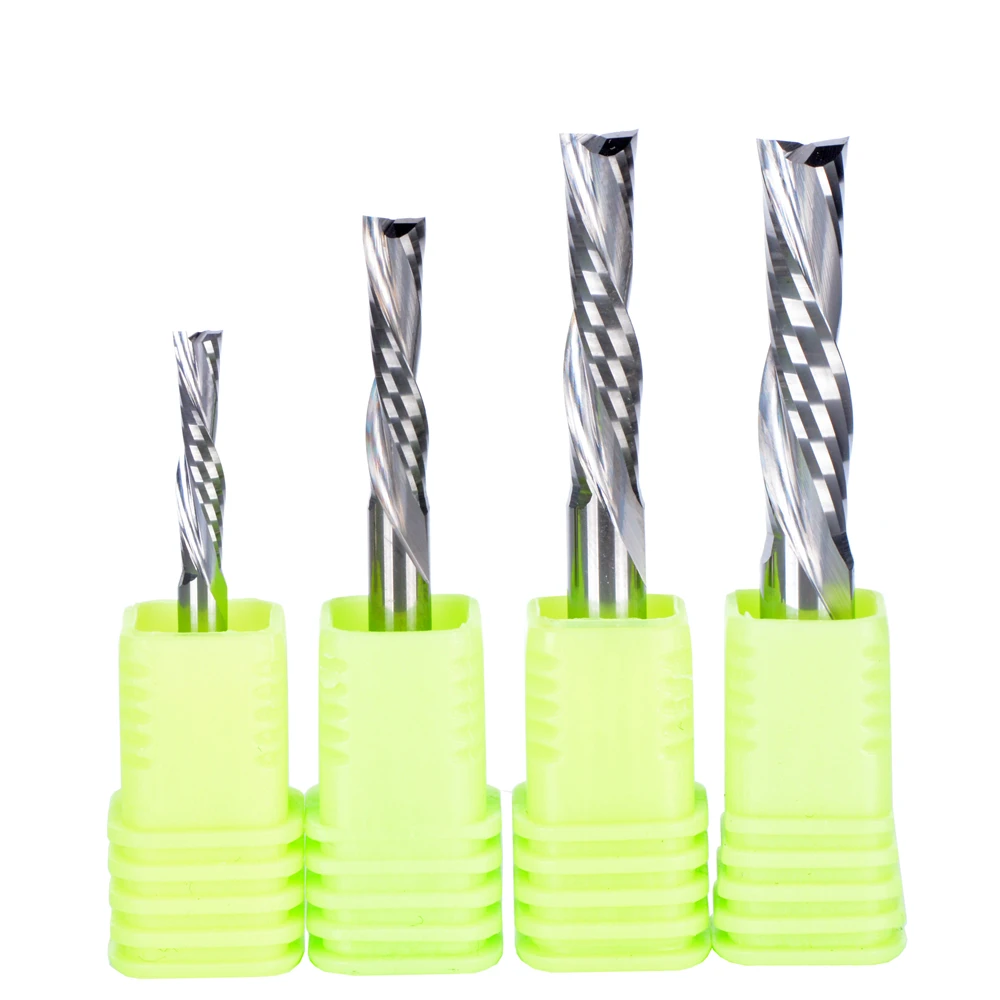 

1pc SHK 3.175mm 4mm 5mm 6mm AAA left handed 2 spiral flute bits, Down Cut carbide endmill, Left-Handed spiral cutter