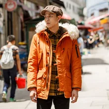 Зимний пуховик, парка, куртка для мужчин, толстая зимняя парка, белый утиный пух, пальто, мужское пальто, Мужская ветровка, большой мех, с капюшоном, теплые парки