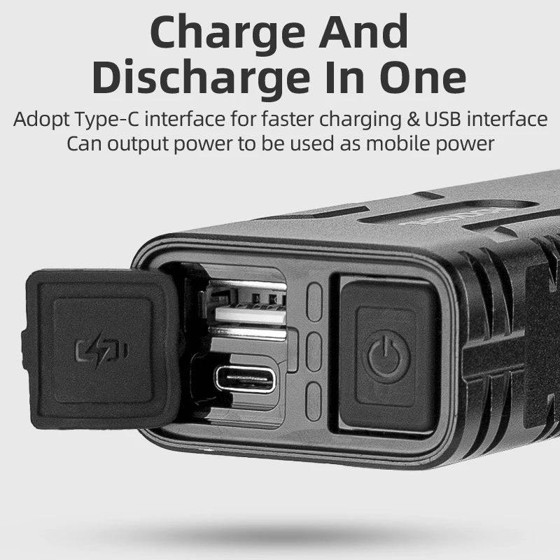 ROCKBROS Luce Bici Anteriore 1500 Lumen, Fanalino LED Per Bicicletta MTB, Set Luci Posteriore Anteriore, Impermeabile IPX6, 5 Modalità Di Illuminazione,Ricaricabile Type-C, Installazione Facile - Foto 8