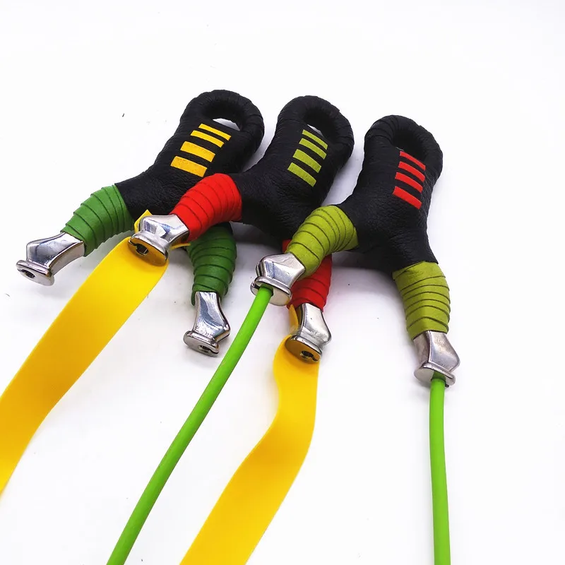 

Single Card Slingshot round Leather Flat Leather Two Stainless Steel Top Bow 304 Pre-loved Single Card Double Hairband Shooting