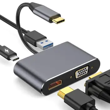 

Tccmebius USB C to 4K HDMI Adapter, USB C to VGA Adaptor, Type C to HDMI VGA Adapter Compatible with Macbook Pro,HP Spectre 13