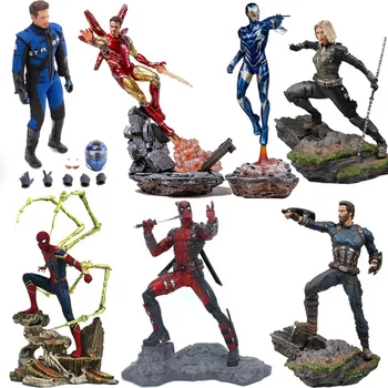

Avengers Captain America figure Marvel ironman spiderman Deadpool Danvers Statue Iron Studios PVC Action Figures toy figure