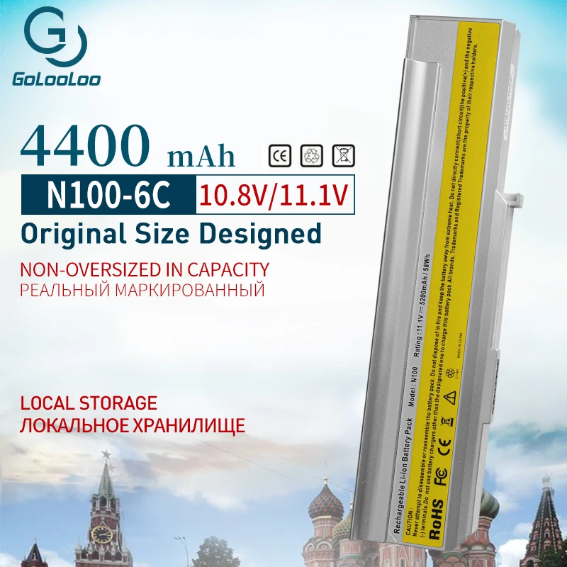 Golooloo 11,1 V 4400 мА/ч, N100 ноутбук Батарея для LENOVO 3000 8922 C200 N100 0768 0689 серии 3000 N200 0769 40Y8315 40Y8322