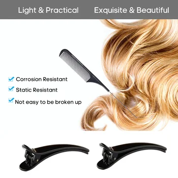 

Women Practical Hairdressing Tool Kit 12Pcs Black Fringe Clip & 1Pc Carbon Fibre Comb