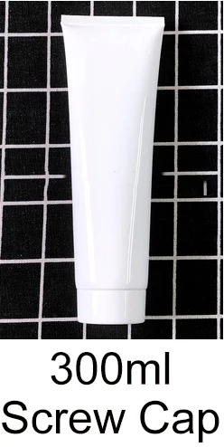 300ml-Screw Cap 5 мл 10 мл 30 мл 50 мл 100 мл 200 мл белая пластиковая мягкая бутылка для макияжа для выдавливания крема пузырьки для шампуня емкость для лосьона 30 шт - Цвет: 300ml-Screw Cap