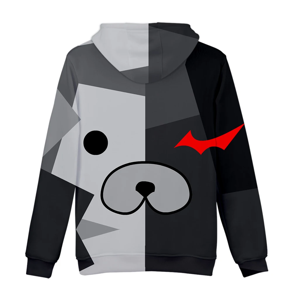 Danganronpa толстовка с медведем Косплей Монокума костюм черно-белые толстовки Аниме толстовки kawaii Толстовка Детские 3d толстовки