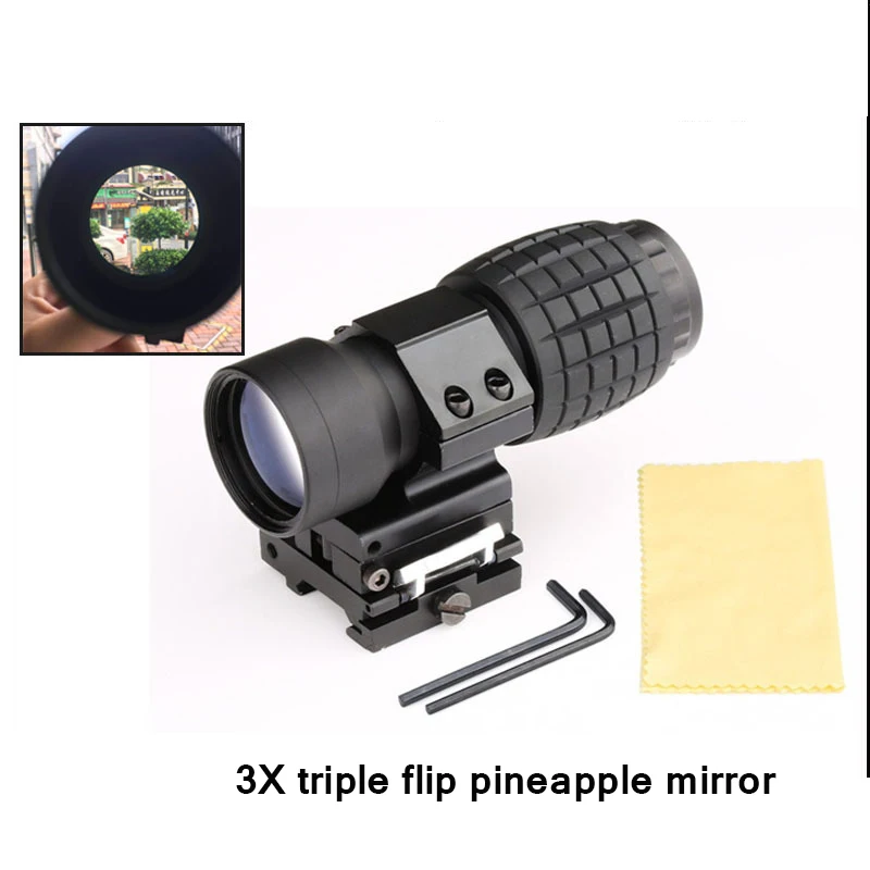 

3X Magnifier riflescope railway tactical hunting holographic pineapple mirror water bomb accessories optical sight red dot sight
