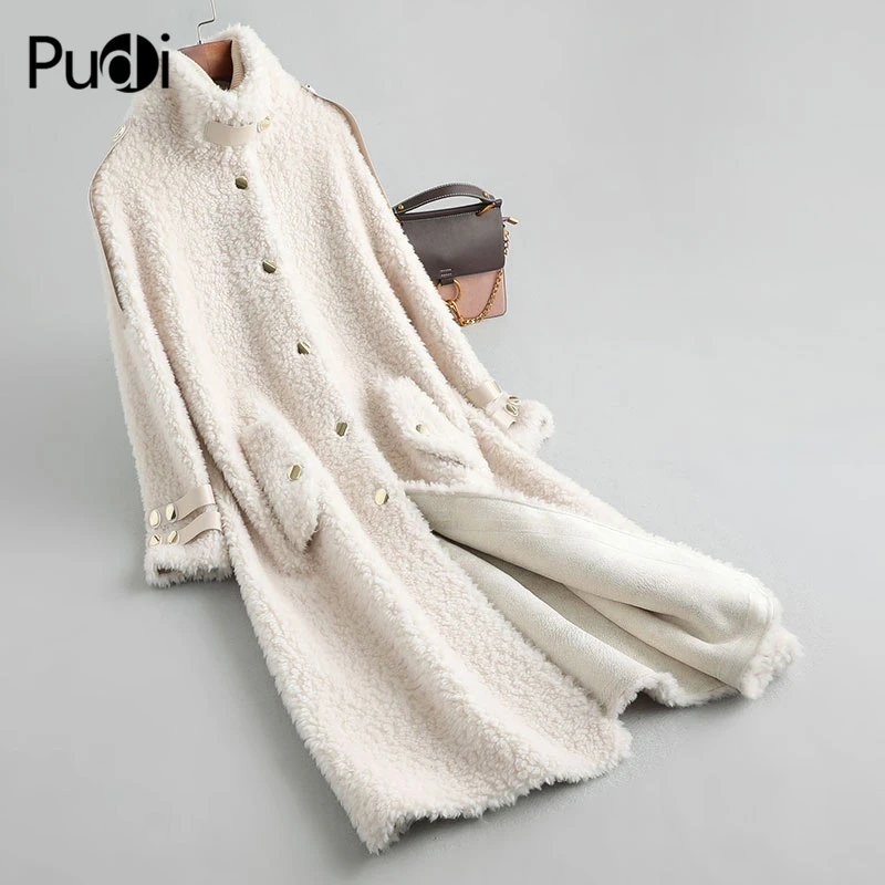 

Aorice women real wool fur coat jacket winter warm female girl real sheep shearing over size parka coats A19096