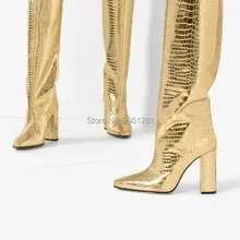 Зимние сапоги на высоком каблуке 10 см женские зимние сапоги до колена женские зимние сапоги на меху на не сужающемся книзу массивном высоком каблуке, без шнуровки женская обувь