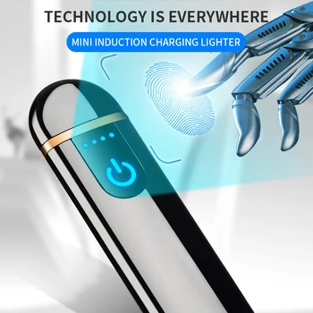 

Newest Touch Screen Sensor Cigarette Lighter Mini Smart USB Charging Lighters Double-side Tungsten Flameless Premium Lighter