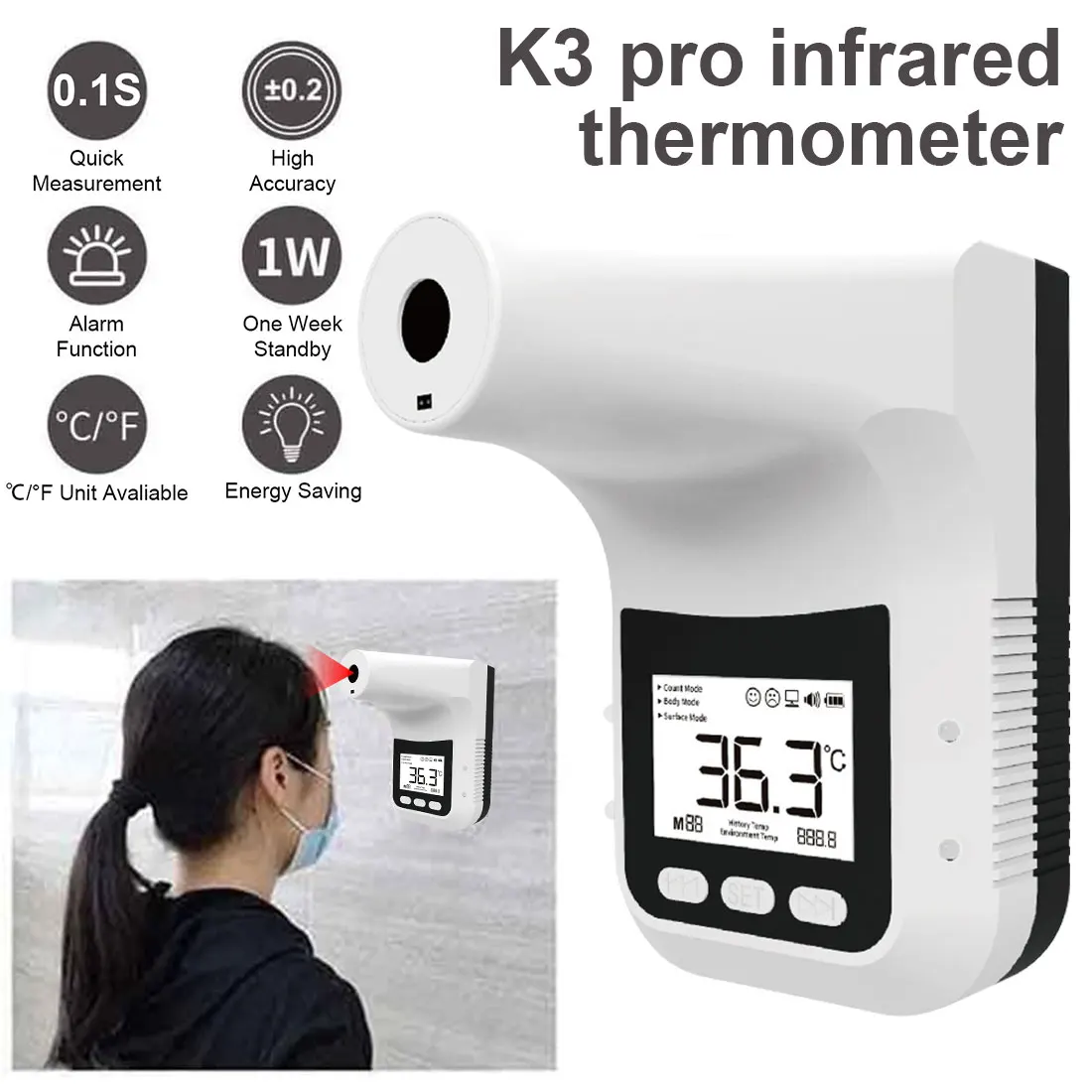 K3PRO громкой связи Bluetooth гарнитура для ЖК-дисплей Экран Дисплей цифровой термометр