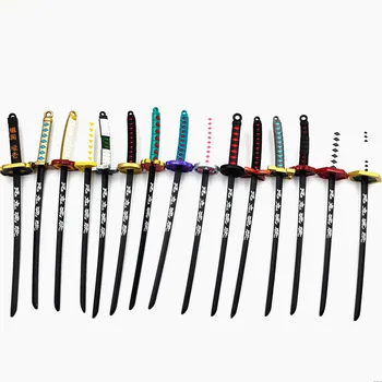 

18Styles Anime Demon Slayer Kimetsu No Yaiba Sword Keychain 150mm Katana Metal Keyring Tanjirou Zenitsu Mitsuri Weapon KeyChains